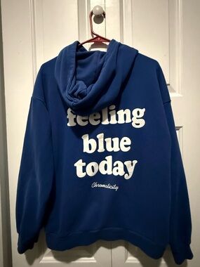 Feeling Blue Puff Print Hoodie